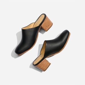 Nisolo Black Heeled Mule